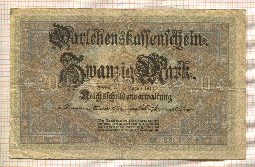 20 марок. Германия 1914г