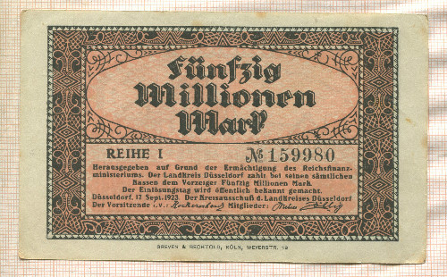 50000000 марок. Германия 1923г