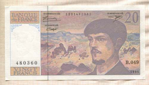 20 франков. Франция 1995г