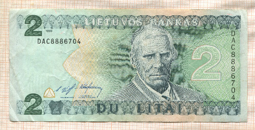2 лита. Литва 1993г