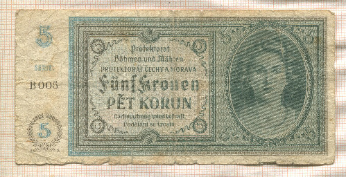 5 крон. Чехия и Моравия