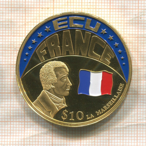 10 долларов. Либерия 2001г