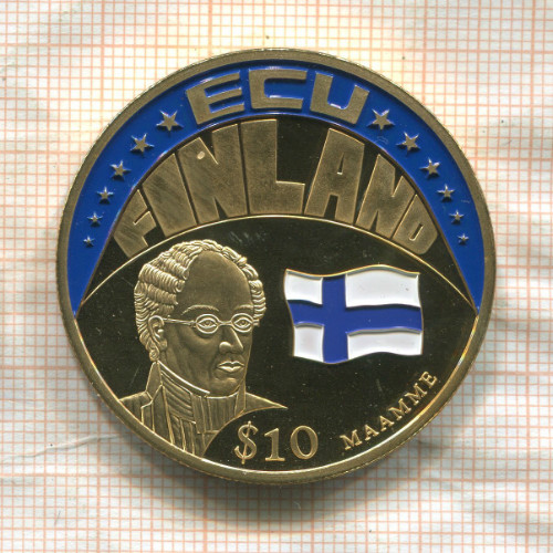 10 долларов. Либерия 2001г