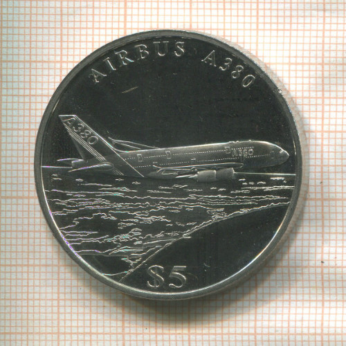 5 долларов. Либерия 2005г