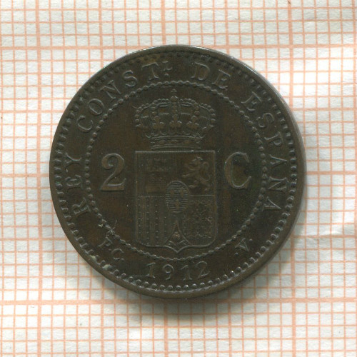 2 сантима. Испания 1912г