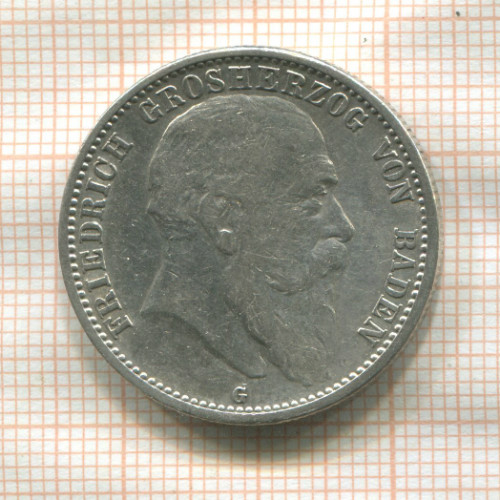 2 марки. Баден 1907г