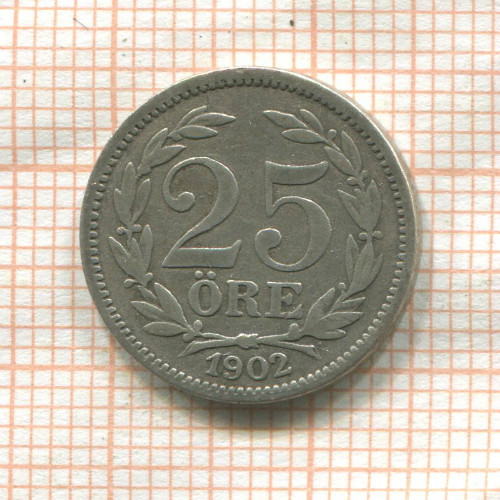 25 эре. Швеция 1902г