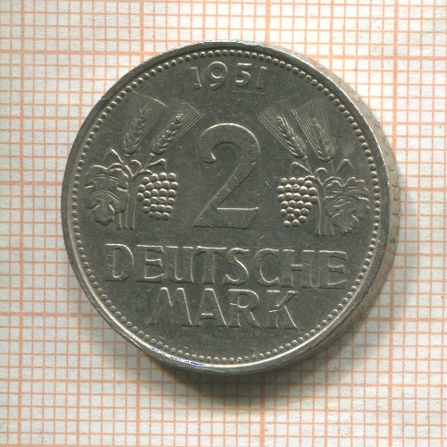 2 марки. Германия 1951г