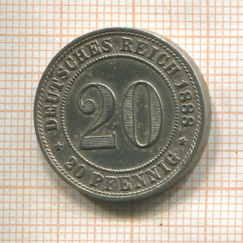20 пфеннигов. Германия 1888г