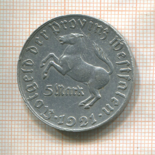 5 марок. Вестфалия 1921г