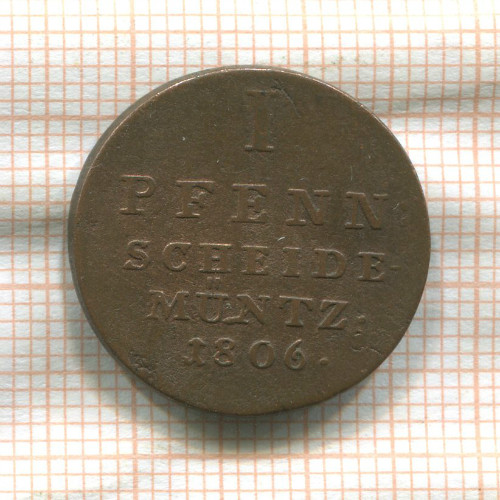 1 пфенниг. Ганновер 1806г