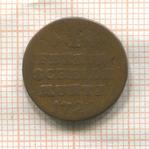1 пфеннинг. Штольберг-Штольберг 1722г