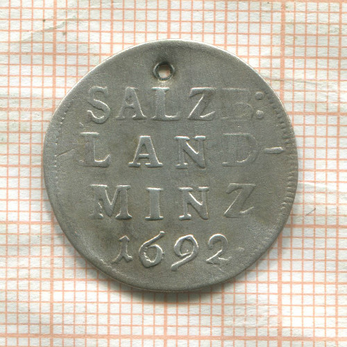 4 крейцера. Зальцбург 1692г