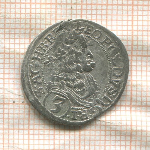 3 крейцера. Австрия 1670г