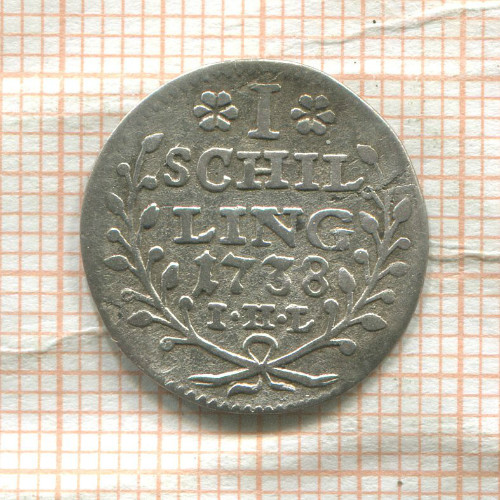 1 шиллинг. Гамбург 1738г