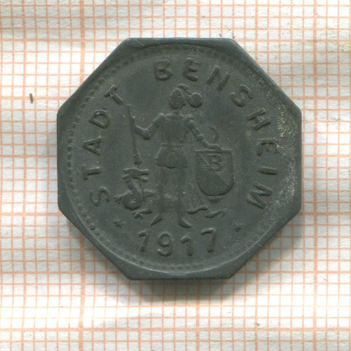 Нотгельд. 10 пфеннигов. Германия. Бенсхайм