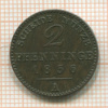 2 пфеннинга. Пруссия 1856г