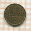 1 пфеннинг. Пруссия 1872г