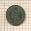 Миниатюрная копия монеты 10 сантимов. Фирма Людвиг Кристоф Лауер. Нюрнберг