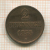 2 пфеннига. Ганновер 1855г