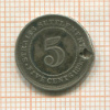 5 центов. Стрейтс Сеттелмент 1898г
