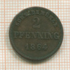 2 пфеннинга. Бавария 1864г