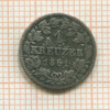 1 крейцер. Бавария 1861г
