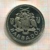 2 доллара. Барбадос. ПРУФ 1973г