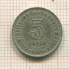 5 центов. Малайя 1950г