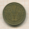 25 франков. Французская Западная Африка 1956г