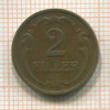 2 филлера. Венгрия 1937г