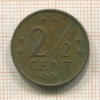 2 1/2 цента. Нидерландские Антильские острова 1971г