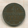 4 пфеннинга. Пруссия 1871г