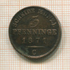3 пфеннинга. Пруссия 1871г