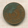 5 центов. Сейшеллы 1967г