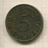 5 центов. Остров Маврикий 1971г