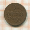 2 пфеннига. Данциг 1926г