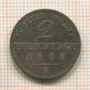 2 пфеннинга. Пруссия 1861г