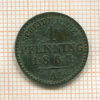 1 пфеннинг. Пруссия 1863г