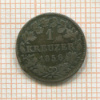 1 крейцер. Бавария. (Деформирована) 1856г