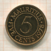 5 центов. Остров Маврикий 1978г