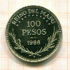 100 песо. Патагония. ПРУФ 1988г