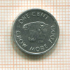 1 цент. Сейшеллы. Серия FAO 1972г