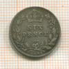 6 пенсов. Великобритания 1892г
