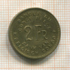 2 франка. Бельгийское Конго 1946г