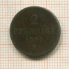 2 пфеннига. Саксония 1859г