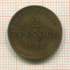 2 пфеннига. Саксен-Майнингем 1868г