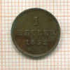 1 геллер. Бавария 1852г