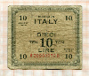 10 лир. Италия 1943г