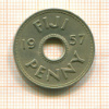 1 пенни. Фиджи 1957г